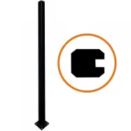 Ändstolpe till glasräcke 50×50 mm  1085 mm | Svart RAL 9005