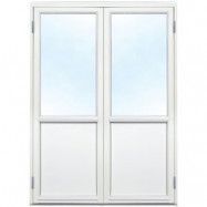 Parfönsterdörr - 3-glas - Trä - U-värde: 1,1 - Klarglas, Ingen utanpåliggande spröjs