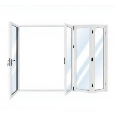 Vikbar altandörr i aluminium 3,0 x 2,43 m | Vit | 5 mm härdat glas