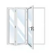 Vikdörr altandörr 2,43 x 2,43 m | Dubbelglas | Vit aluminium | Låg tröskel 18 mm