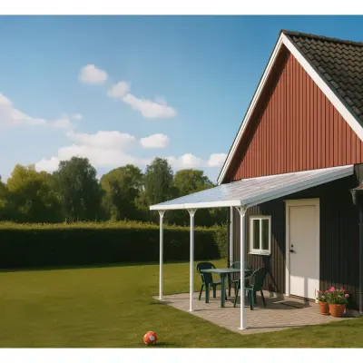 Altantak 6x3 m | Kanalplast / Aluminium| Premium modell | Vit