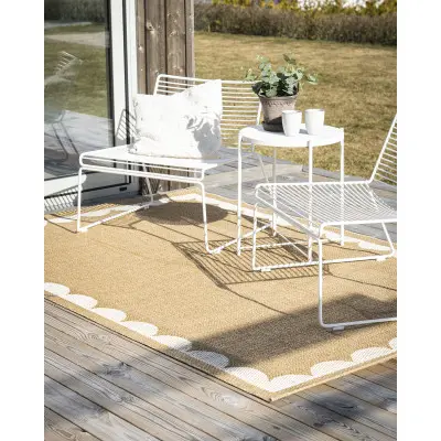 Bella natur/vit - flatvävd matta