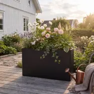 Blomlåda 120×30×60 cm | Svart galvaniserat stål