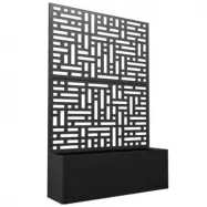 Blomlåda med spalje | 120x180cm | Stål | Svart