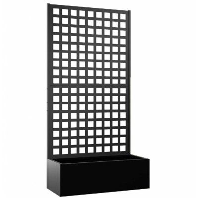 Blomlåda med spalje | 90x180cm | Stål | Svart