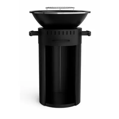 Eldstad med grillplatta i rostfritt stål | 58 cm fire pit | Svart