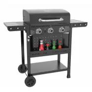 Gasolgrill med 3 rostfria brännare | Svart | Oklahoma