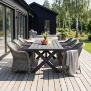 Gråbetsat träbord  | 220 cm  | Oxford