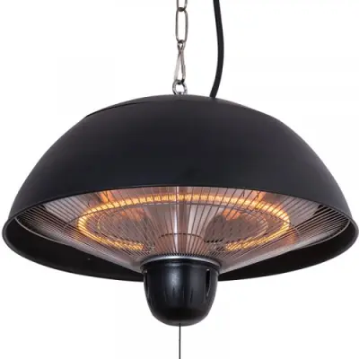 Hängande terrassvärmare | 1500W | Svart