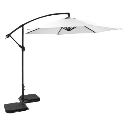 Hängparasoll Mallorca vit  Ø350 cm