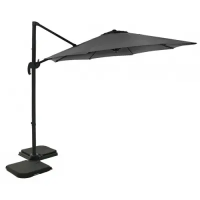 Hängparasoll med vevfunktion | Ø350 cm | Mörkgrå