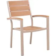 Karmstol för utomhusbruk | Beige / Ekfärgad Nonwood | Las Vegas