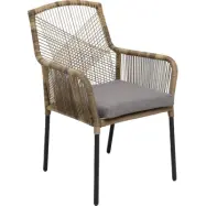 Karmstol i vädertålig konstrotting och aluminium | Ystad