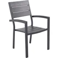 Las Vegas karmstol för utomhus - Svart / Grå nonwood