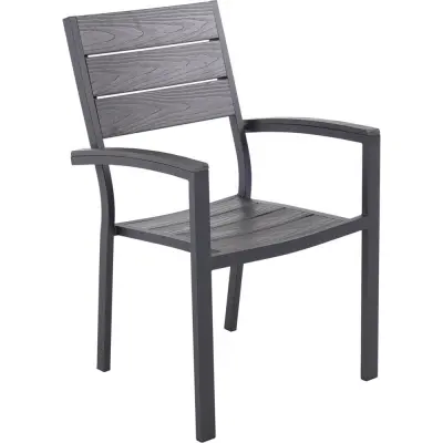 Las Vegas karmstol för utomhus - Svart / Grå noonwood