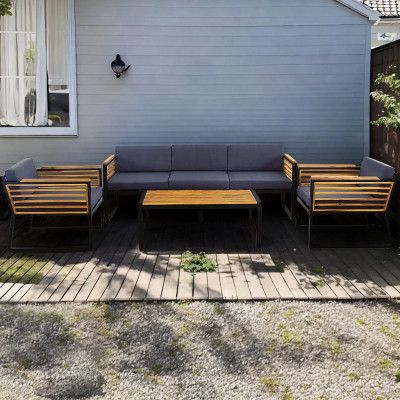 Loungegrupp/soffgrupp i bambu | Dynor med avtagbar klädsel | Lovön