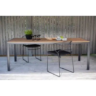 Matbord 205x90 cm i polywood och svart aluminium för uteplats | Break