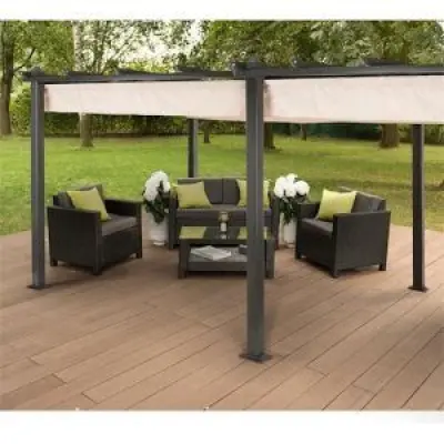 Pergola med tak 3x6 m aluminium - Solskydd altan