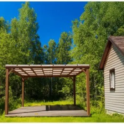 Träpergola 3,65x3m furu mörkbrun för altan&trädgård