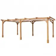 Pergola trä 6x3 m furu mörkbrun altan trädgård