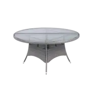 Runt utematbord med härdat glas | Ø150 cm | Tylösand grå