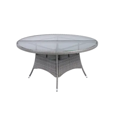 Runt utematbord med härdat glas | Ø150 cm | Tylösand grå