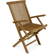 Saltö fällbar teakstol med armstöd  Klassisk utestol i teak