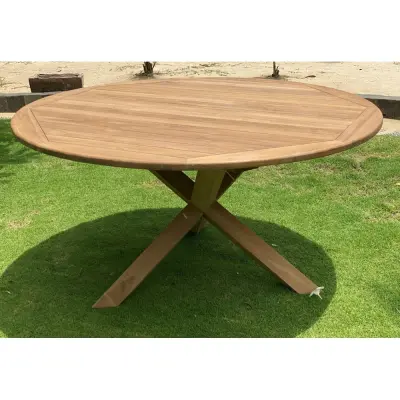 Saltö Matbord Ø150 cm i Massiv Teak | Runt Utebord