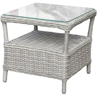 Sidobord i grå konstrotting | 48x48 cm | Tore