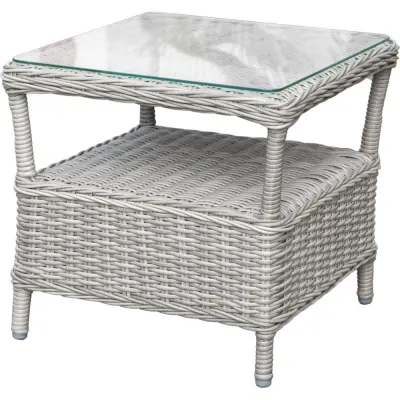 Sidobord i grå konstrotting | 48x48 cm | Tore