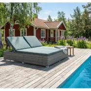 Solsäng utomhus | Justerbar rygg | Dyna ingår | Glyxnäs Grå