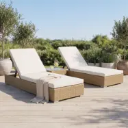 Solsängset med bord | Natur | 70×198×3036 cm | Galvaniserad stålstomme | Astrid