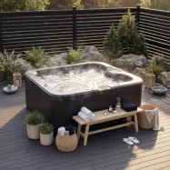 Spabad Zeus Blackline Edition  6 personer | Svart Lucite® Akryl | Balboa® Styrsystem
