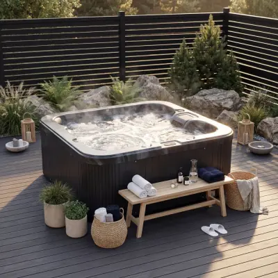 Spabad Zeus Blackline Edition  6 personer | Svart Lucite® Akryl | Balboa® Styrsystem