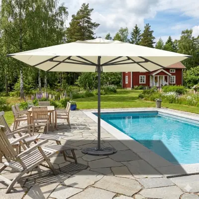 Sunrise Parasoll Premium 4×4 m  UV50+ Solskydd | Självöppnande | Aluminiumstomme
