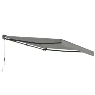 Markis med motor 4x3 m | Halvkassett | Fjärrkontroll | Stilren ljusgrå design
