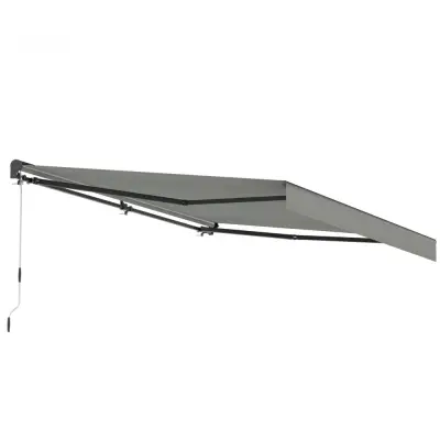 Markis med motor 4x3 m | Halvkassett | Fjärrkontroll | Stilren ljusgrå design