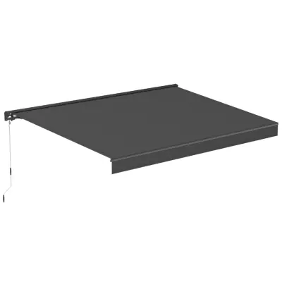 Terrassmarkis halvkassett 4x3 m | Motor&fjärrkontroll | Mörkgrå