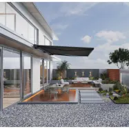 Terrassmarkis helkassett 5x3m | Motor&fjärrkontroll | Mörkgrå