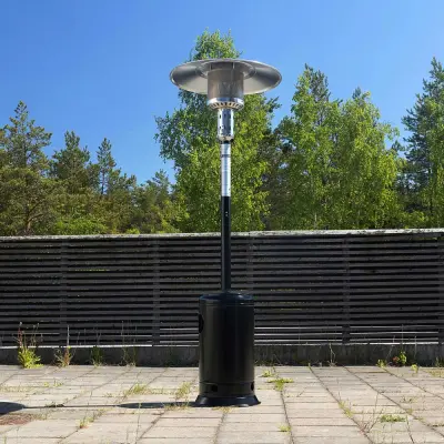Terrassvärmare 12 kW Gasol  Stående utevärmare I Svart för altan&uteplats