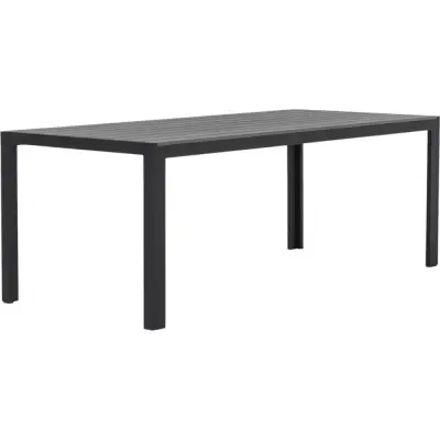 Utebord 205x90 cm i svart aluminium med Noonwood bordsskiva | Las Vegas