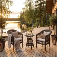 Utegrupp i konstrotting | 2 stolar med sidobord | Camilla Cafeset