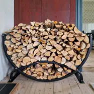 Vedställ i svart kolstål | Halvmåneformad