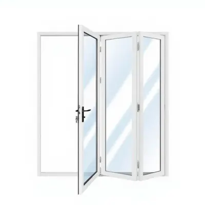 Vikdörr altan  Dubbelglas, 1,82 × 2,0 m | Vit aluminium | Härdat glas 5+5 mm