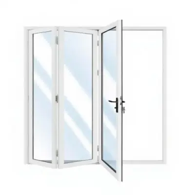 Vikdörr altan 2,43 x 2,43 m | Dubbelglas | Vit aluminium | Låg tröskel 18 mm