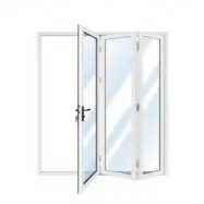 Vikdörr altan 2,43x2,43 m | Aluminium vikparti med 5 mm härdat glas | Vit