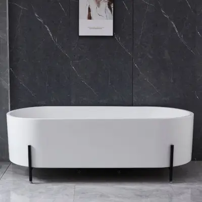 Badkar | 170x75 cm | Svarta fötter | Modern design