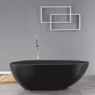 Badkar Bathlife Ideal Design Gjutmarmor Svart