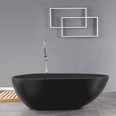 Badkar Bathlife Ideal Design Gjutmarmor Svart