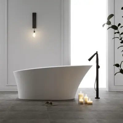 Badkar Bathlife Populär Fristående Matt Vit